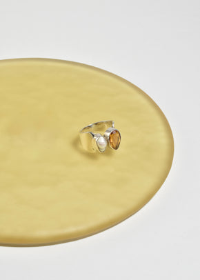 Citrine Pearl Ring