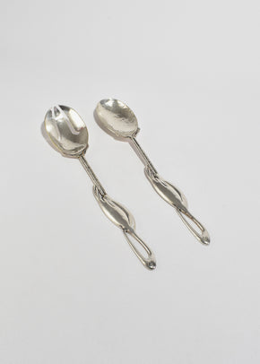 Silver Pelican Serving Set