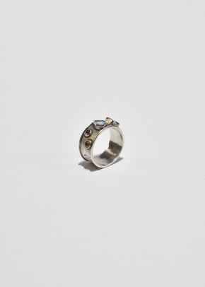 Silver Multi Stone Ring