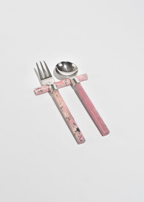 Cutlery Rest Set in Pink Rhodonite