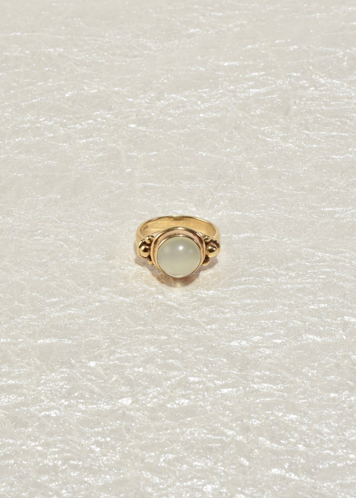 Gold Round Moonstone Ring