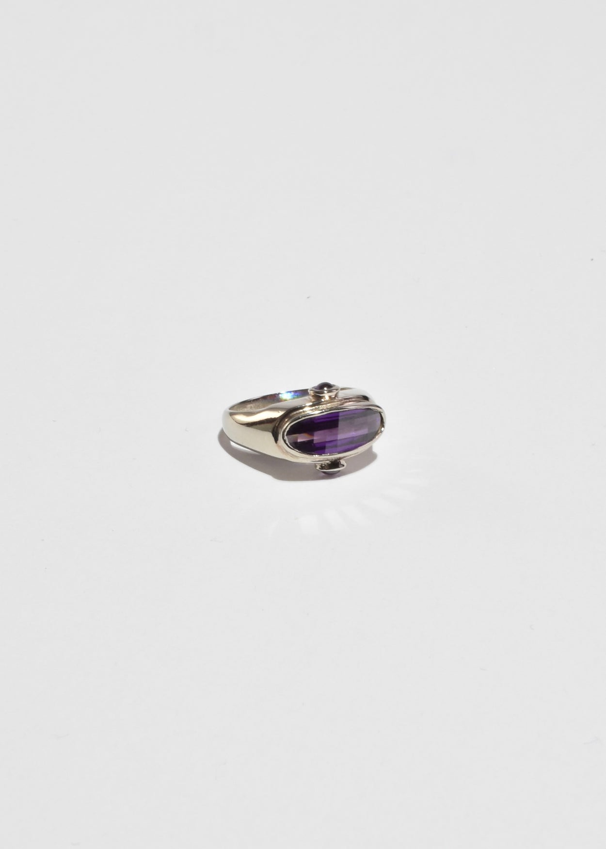 Faceted Modernist Amethyst Ring