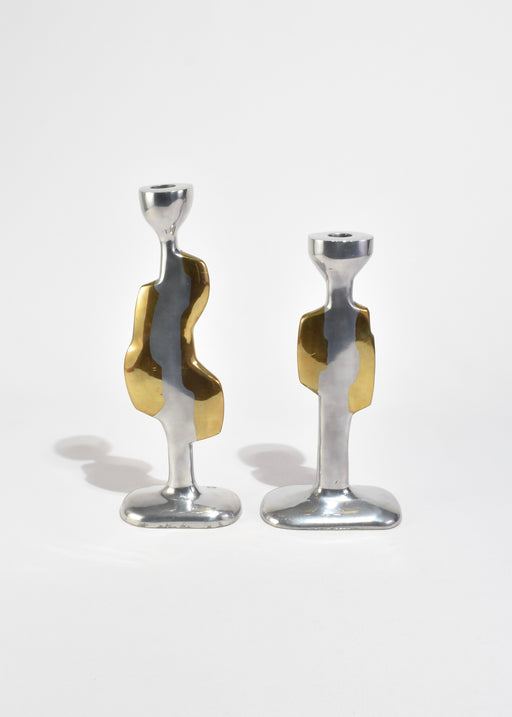 Mixed Metals Candleholder Set