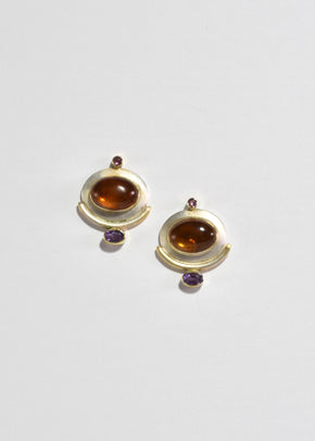 Amber Amethyst Earrings