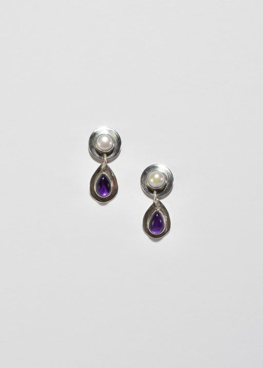 Pearl Amethyst Earrings