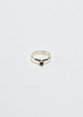 Silver Garnet Ring