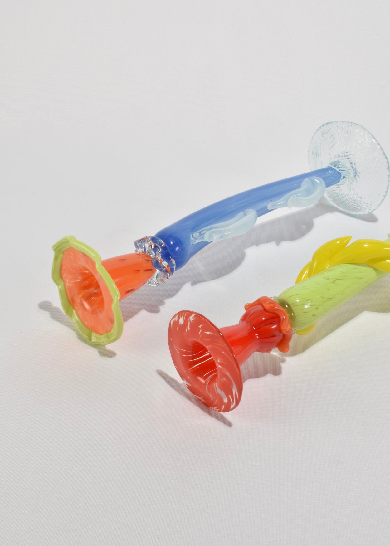 Colorful Blown Glass Candleholders