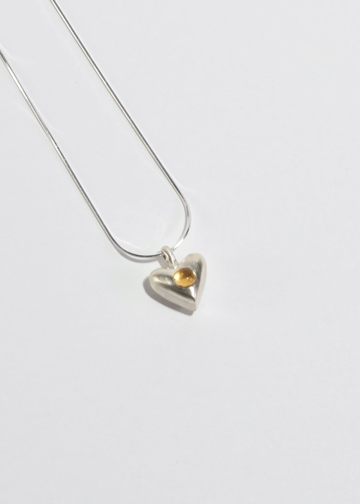 Citrine Heart Pendant Necklace