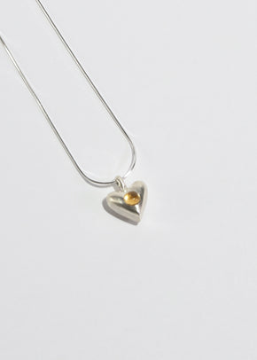 Citrine Heart Pendant Necklace