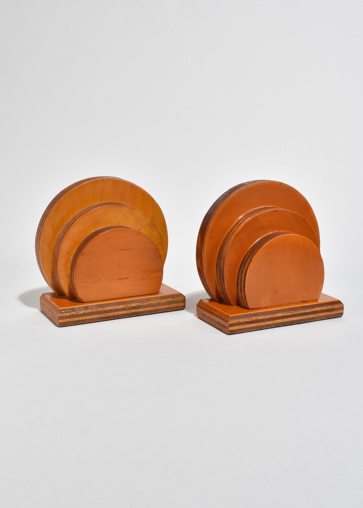 Rounded Wooden Bookends