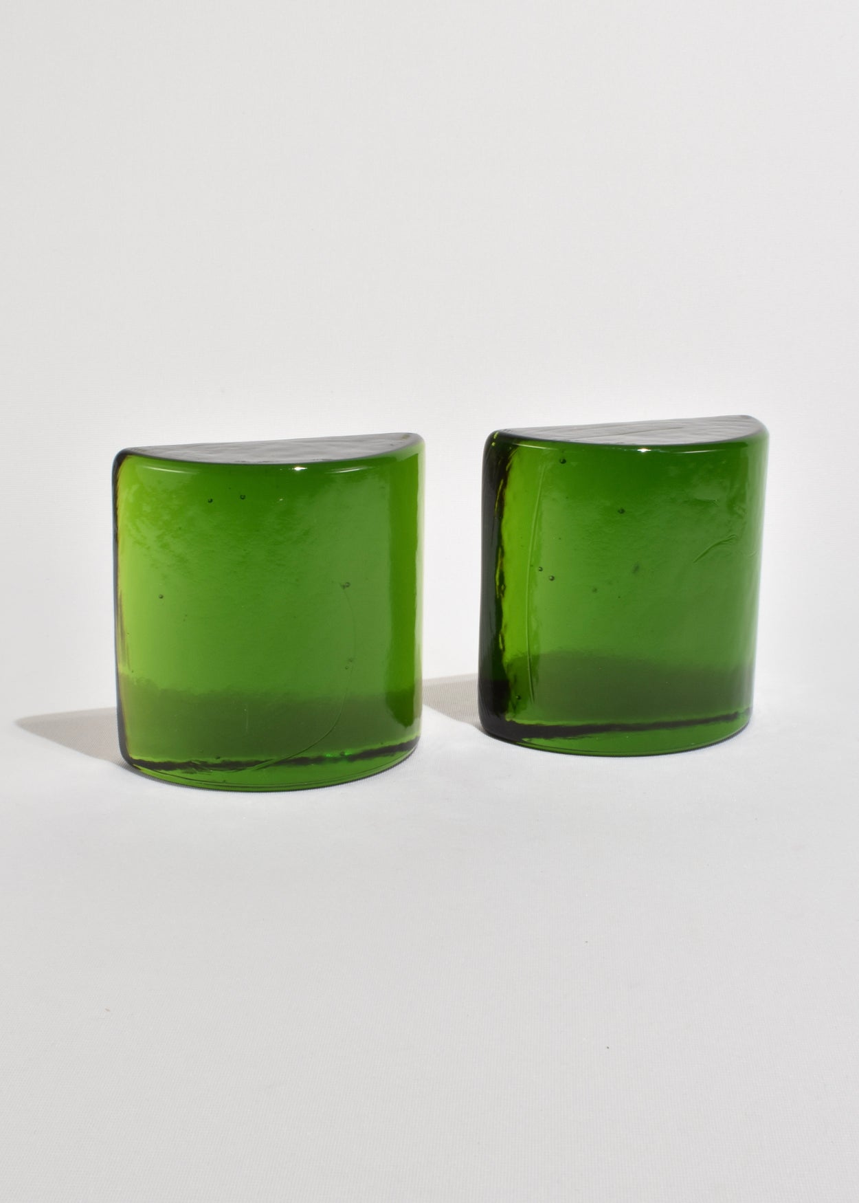 Emerald Glass Bookends