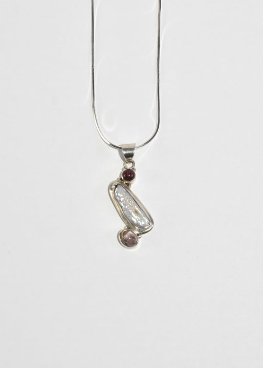 Tourmaline Pearl Pendant Necklace