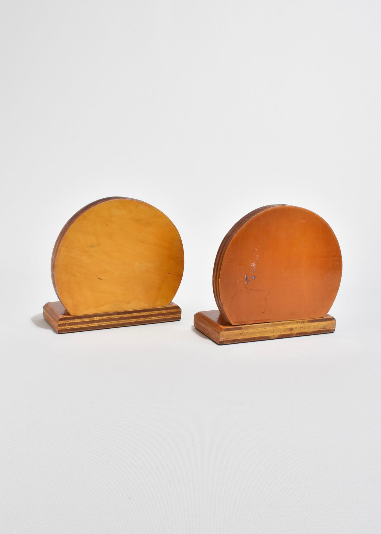 Rounded Wooden Bookends