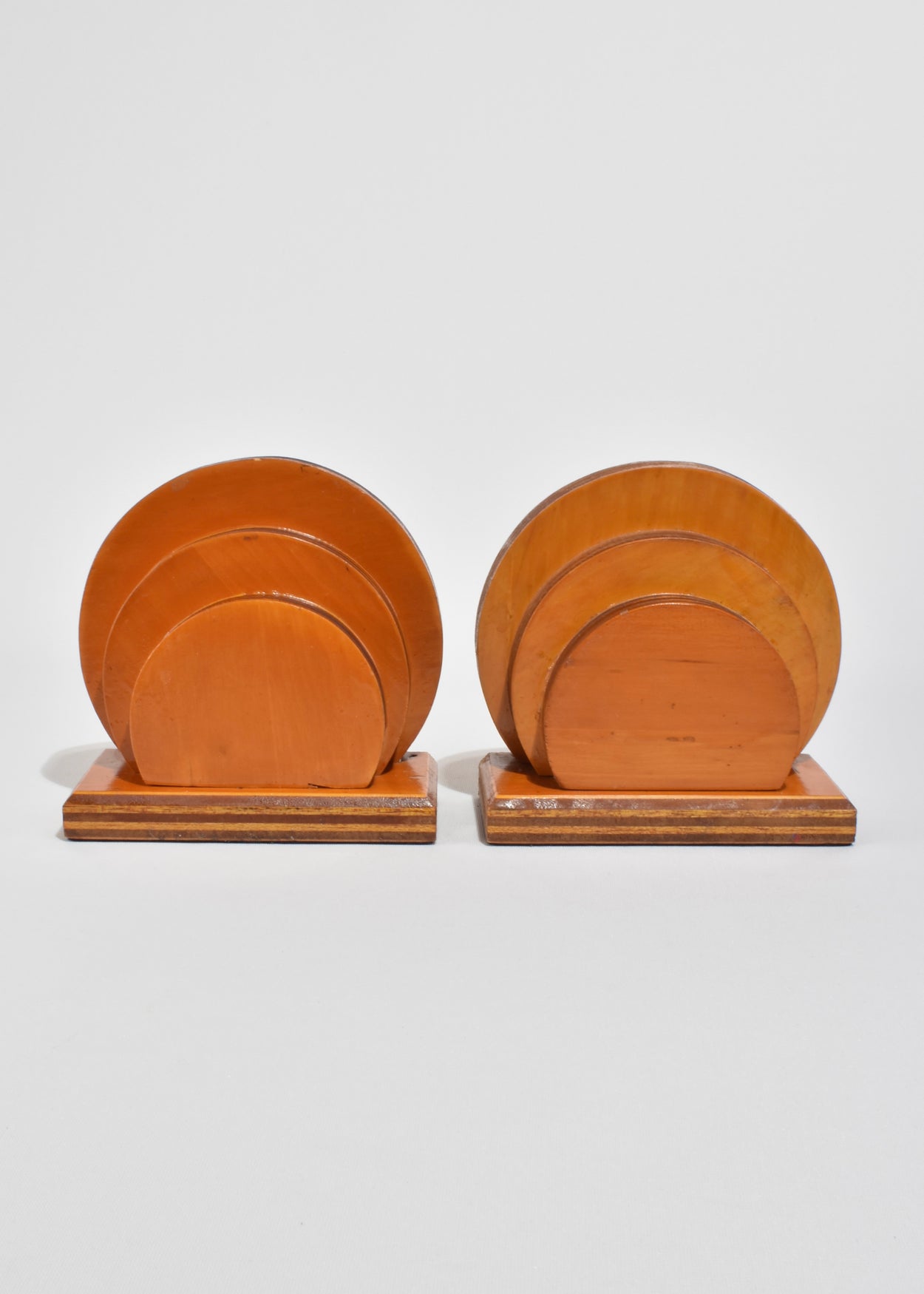 Rounded Wooden Bookends