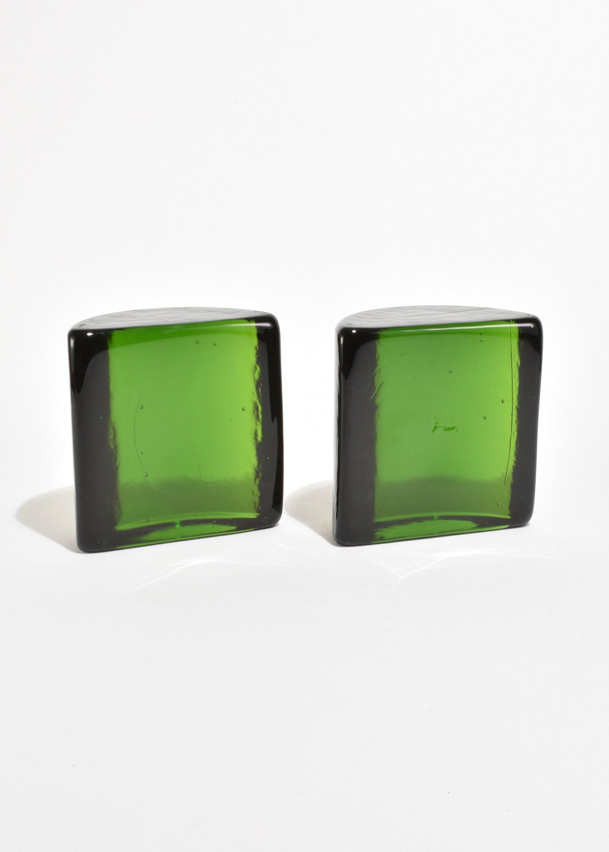 Emerald Glass Bookends