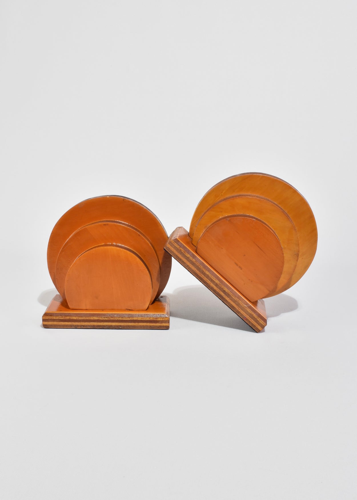 Rounded Wooden Bookends