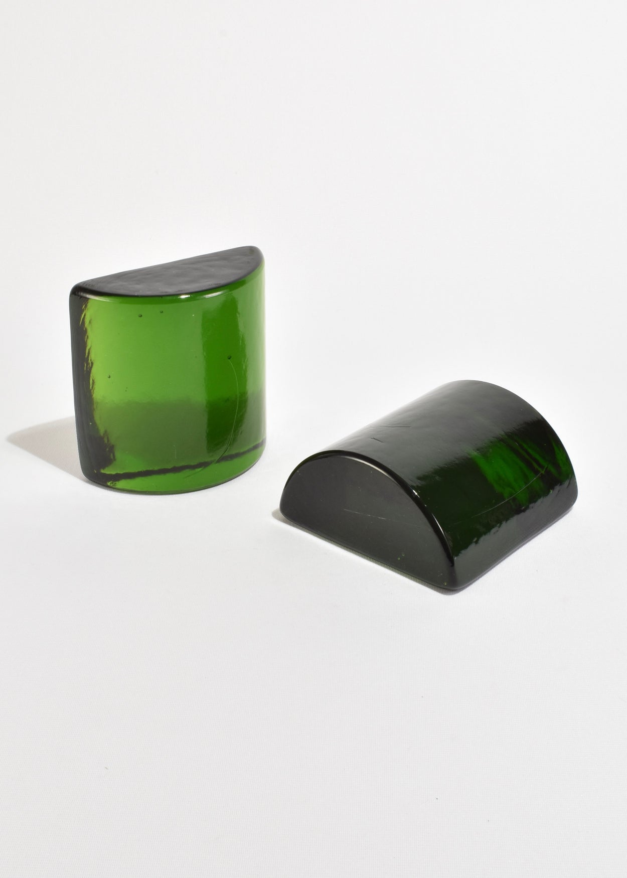 Emerald Glass Bookends