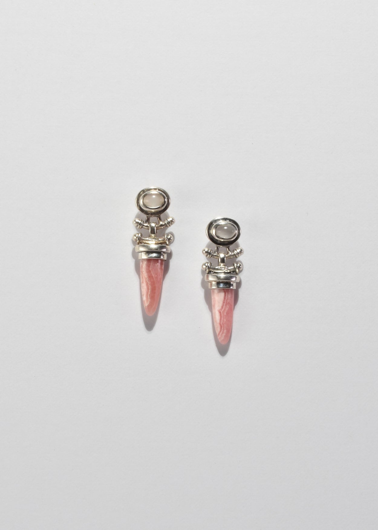 Moonstone Rhodochrosite Earrings