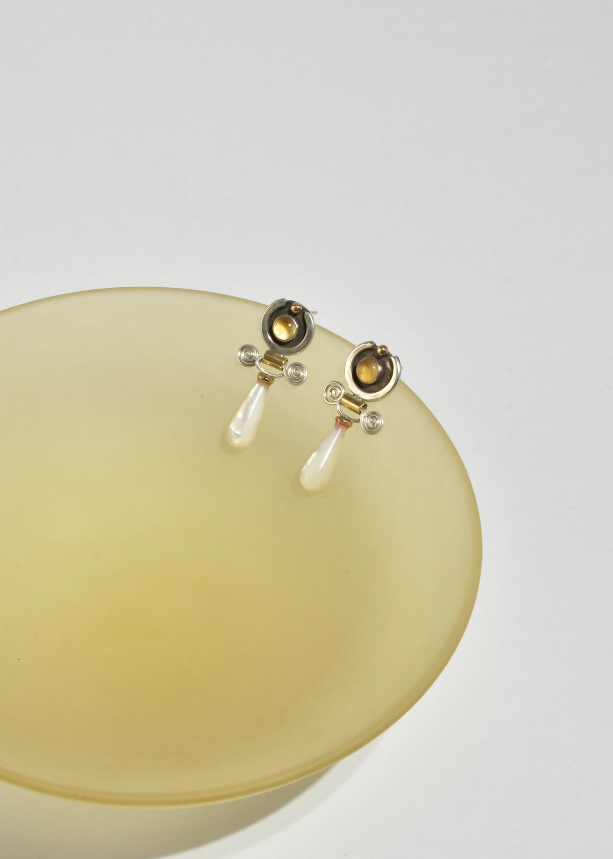 Citrine Mother of Pearl Earrings