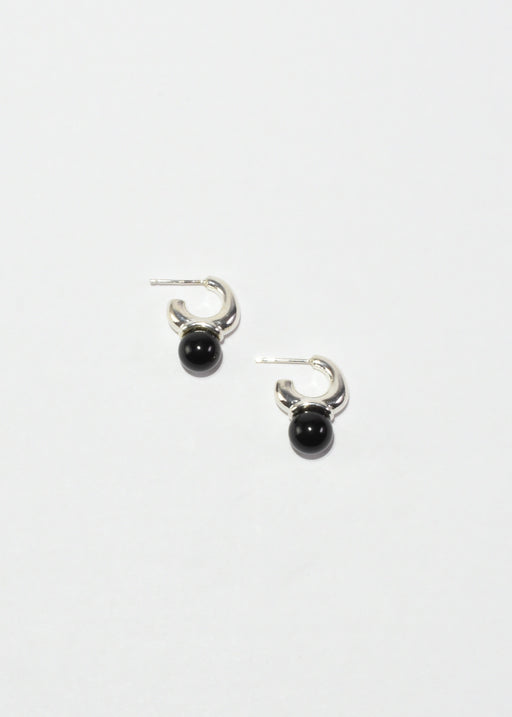 Onyx Huggie Hoop Earrings