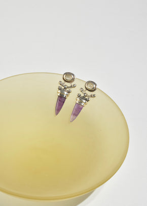 Amethyst Moonstone Earrings