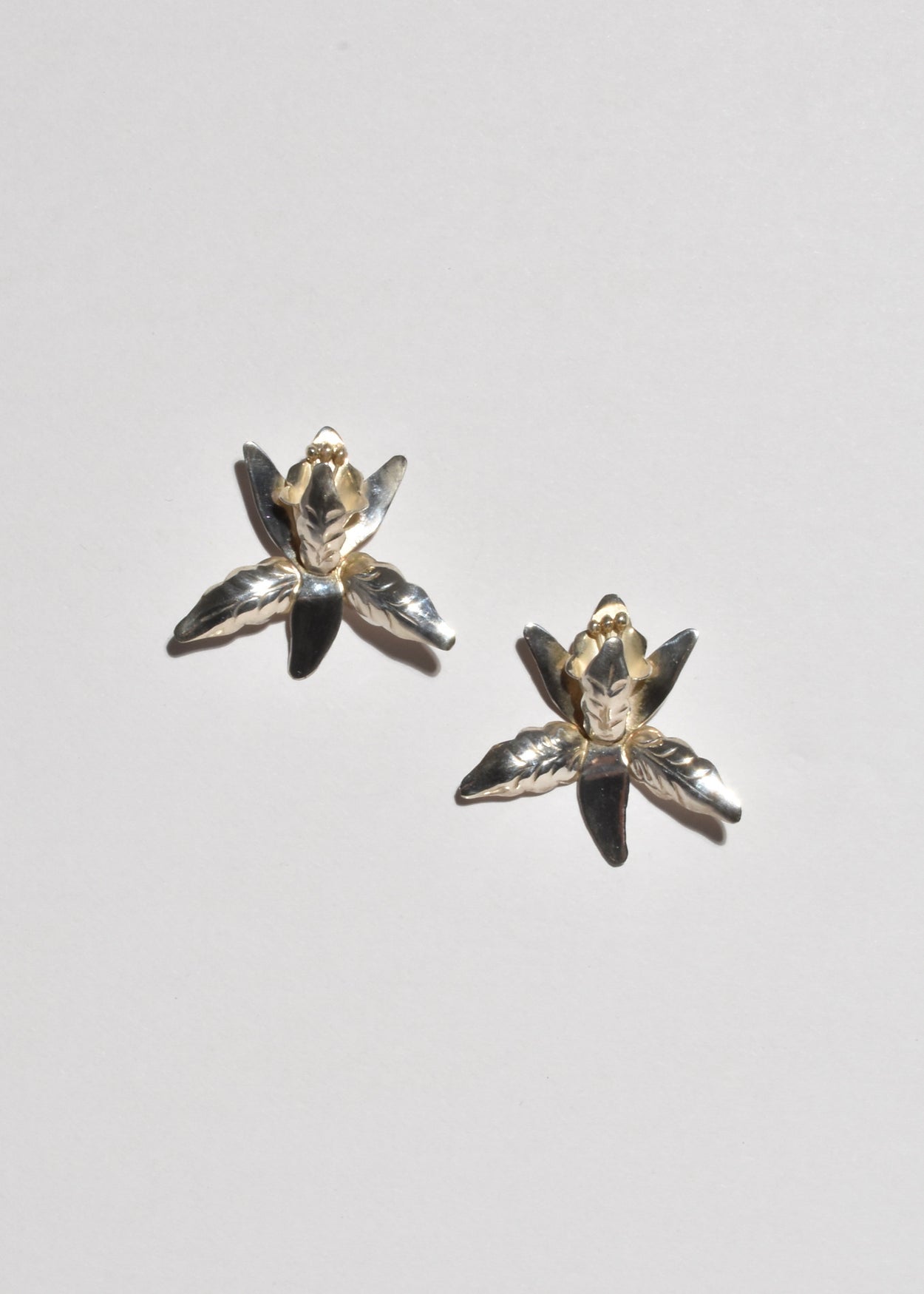 Silver Orchid Earrings