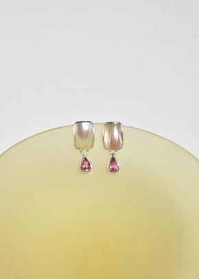 Tourmaline Mother of Pearl Earrings