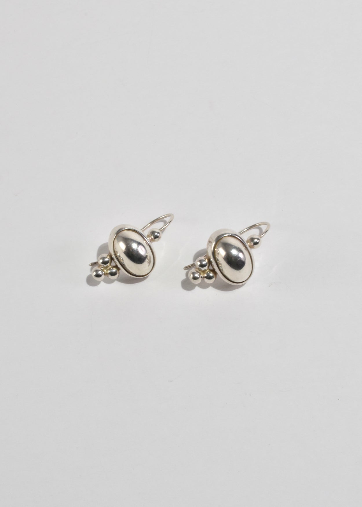 Silver Cabochon Earrings