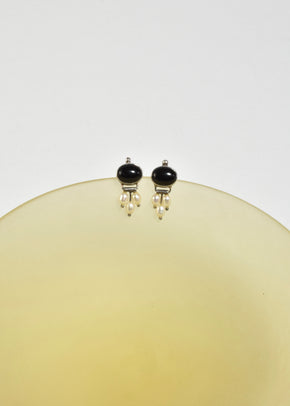 Onyx Pearl Earrings