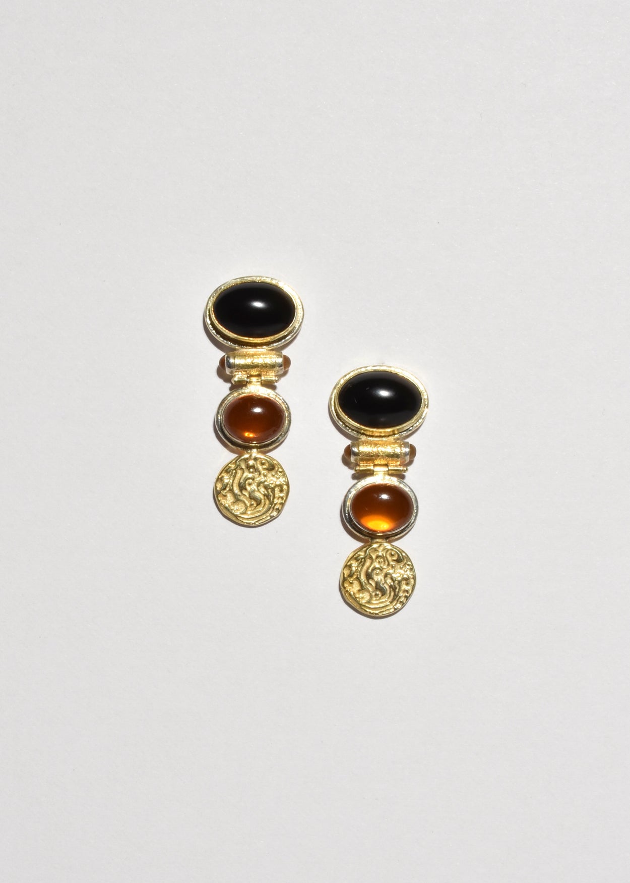 Amber Onyx Citrine Earrings