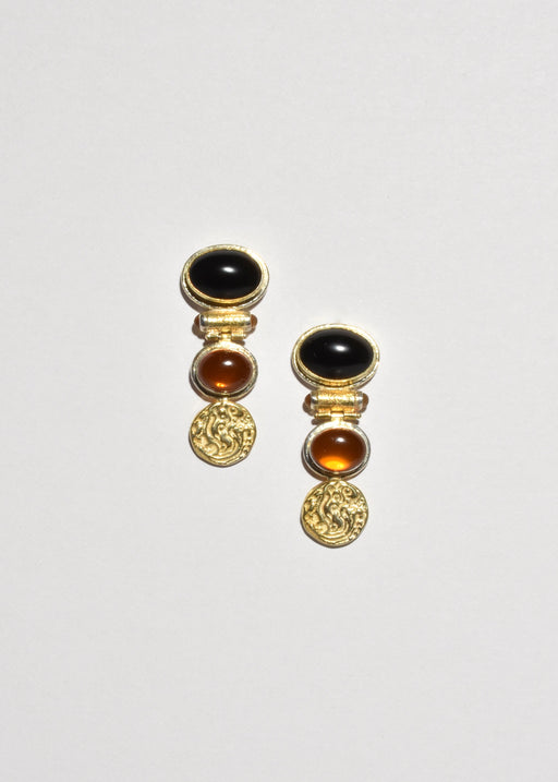 Amber Onyx Citrine Earrings