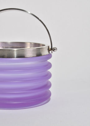 Ribbed Glass Ice Bucket