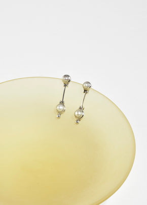 Round Pearl Drop Earrings