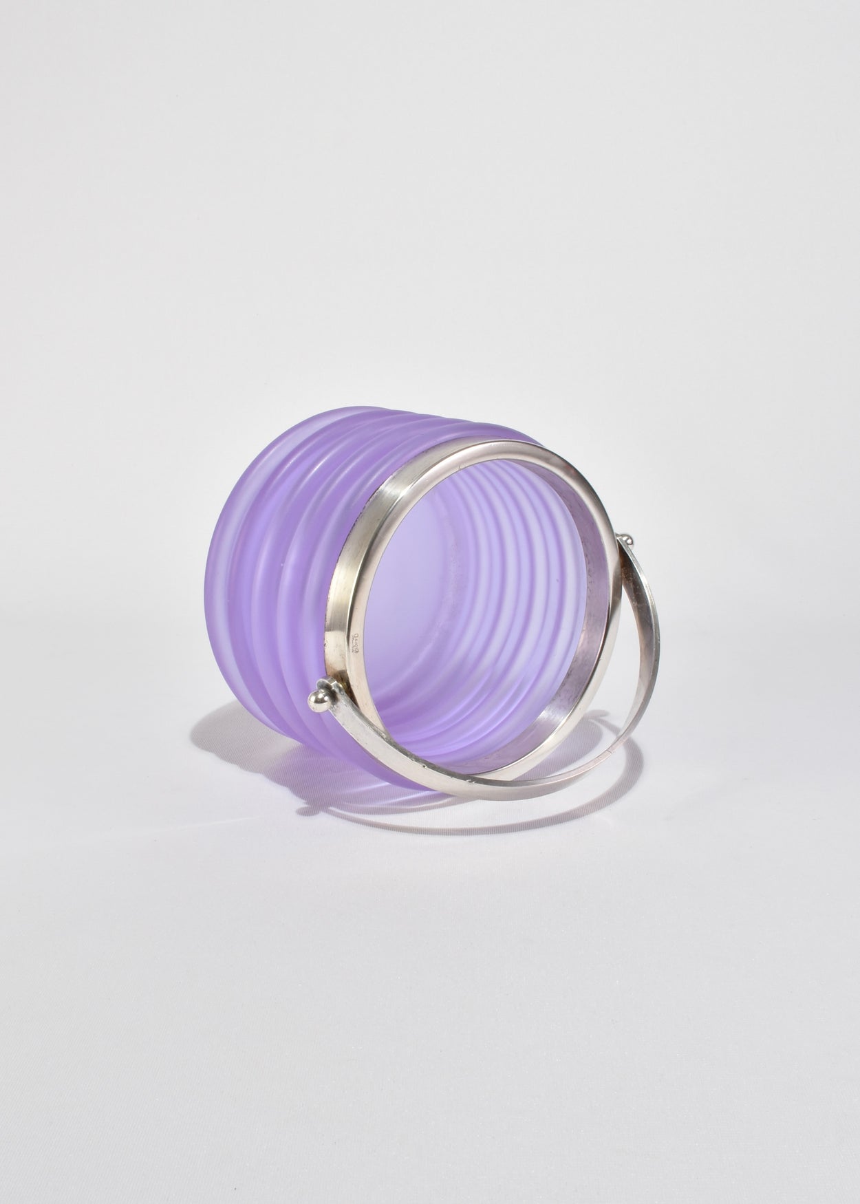 Ribbed Glass Ice Bucket