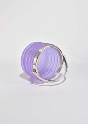 Ribbed Glass Ice Bucket