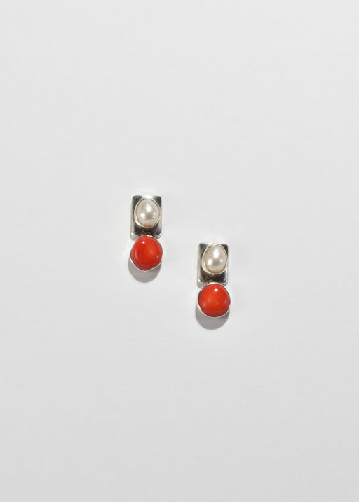 Coral Pearl Earrings