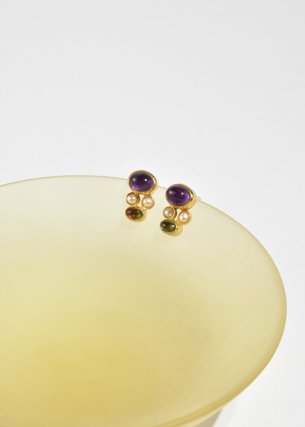 Amethyst Peridot Pearl Earrings