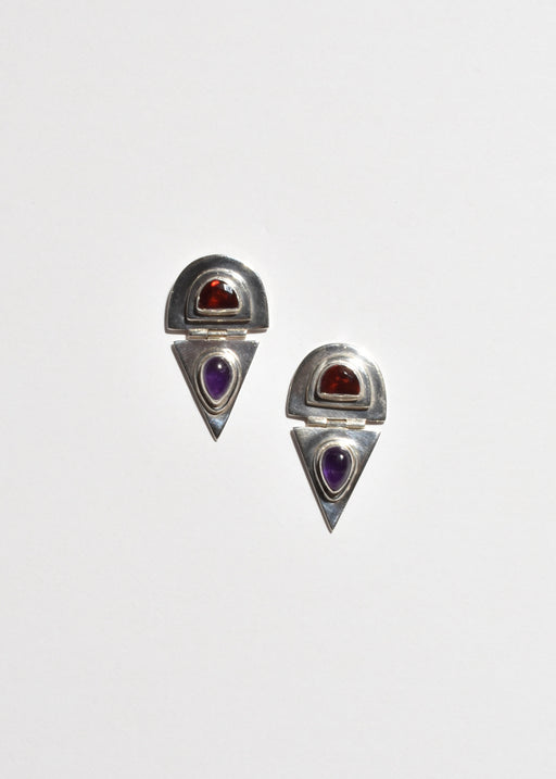 Garnet Amethyst Earrings