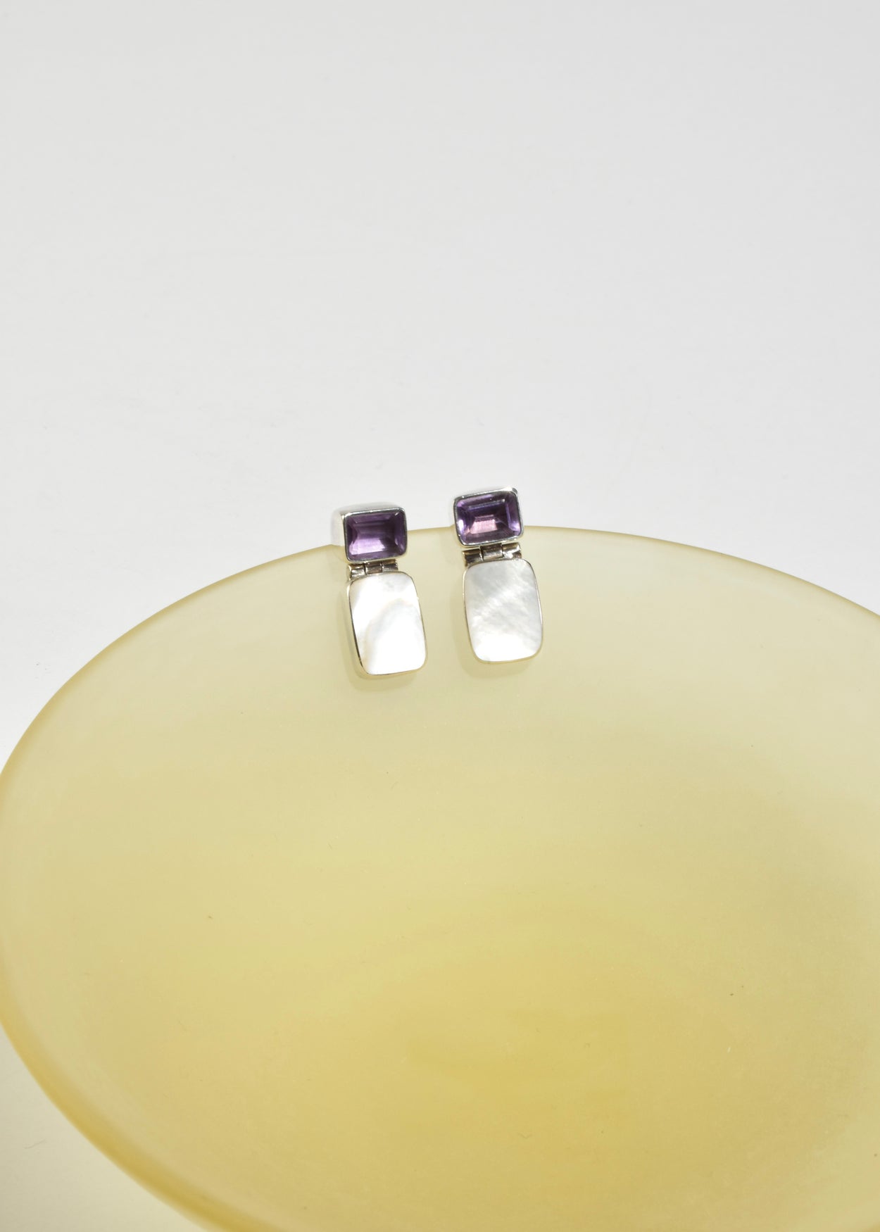 Amethyst Mother of Pearl Earrings