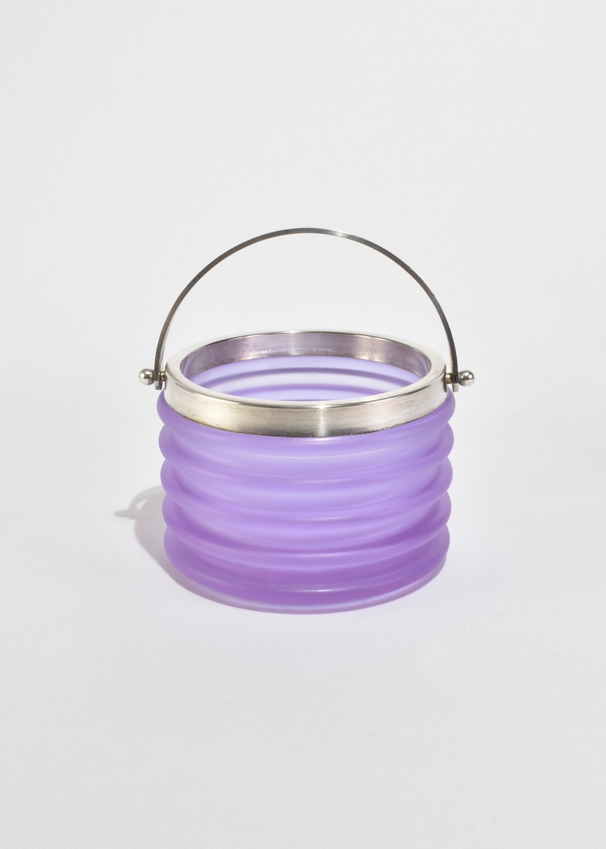 Ribbed Glass Ice Bucket