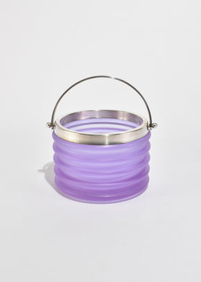 Ribbed Glass Ice Bucket
