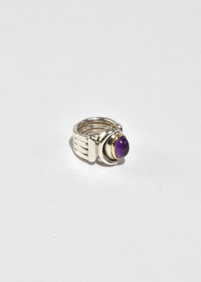 Ribbed Amethyst Ring