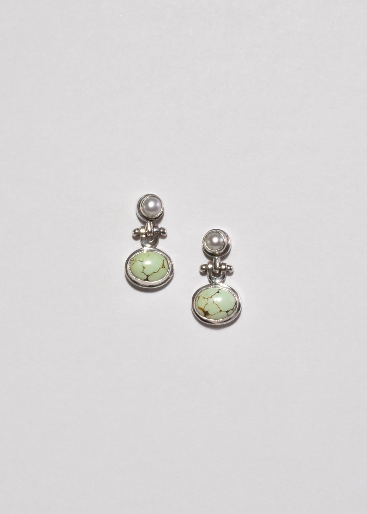 Pearl Variscite Earrings