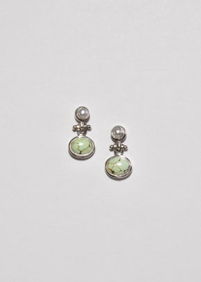 Pearl Variscite Earrings