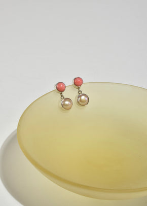 Coral Pearl Earrings