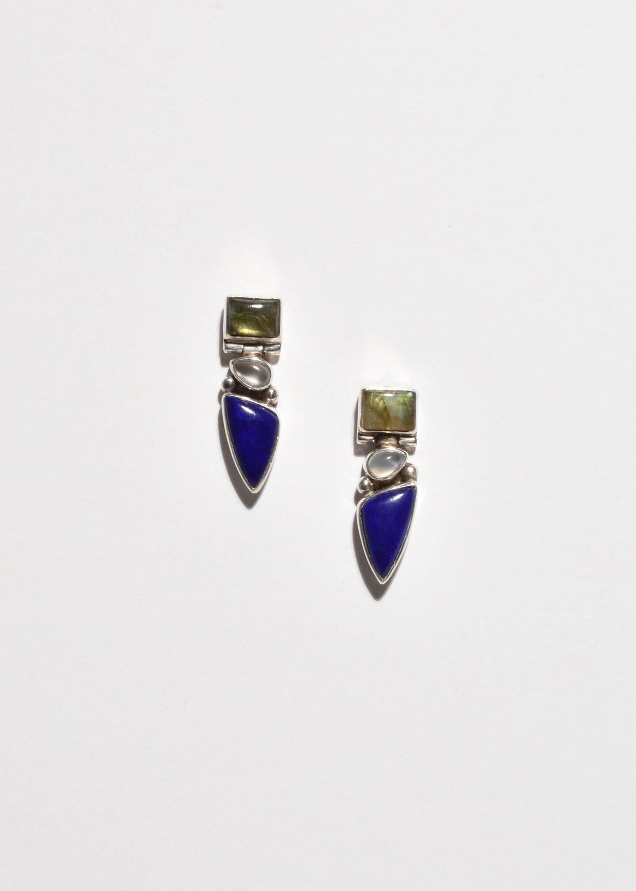 Labradorite Lapis Moonstone Earrings