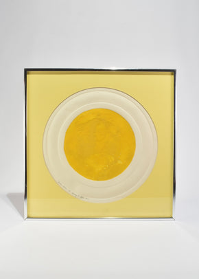 Yellow Embossed Silkscreen, Framed