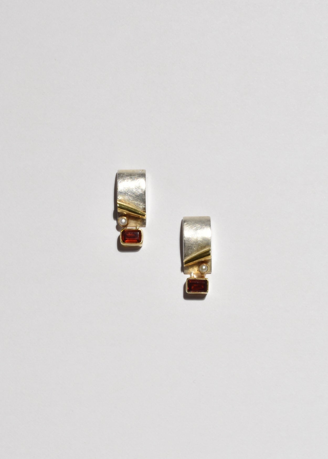 Modernist Garnet Pearl Earrings