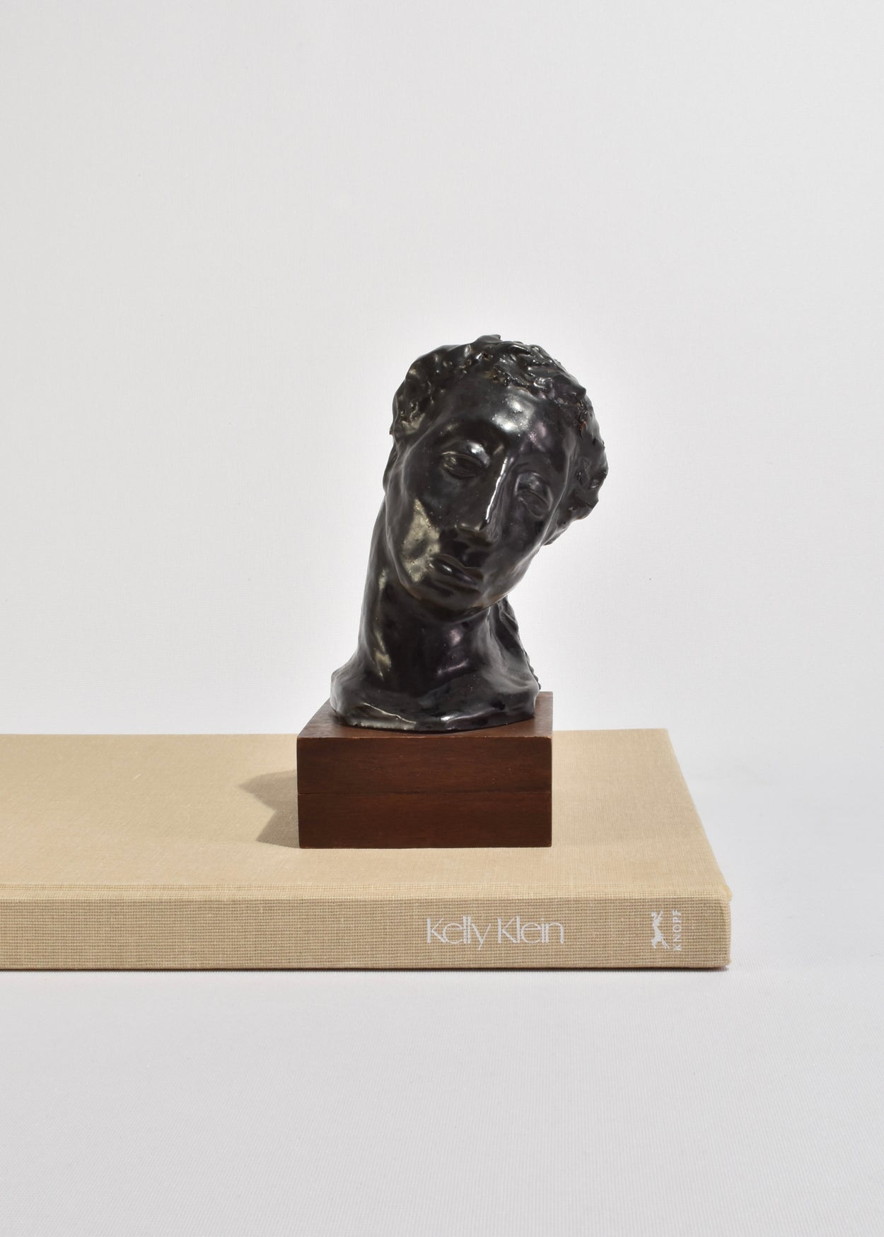 Ceramic Bust on Wood Plinth
