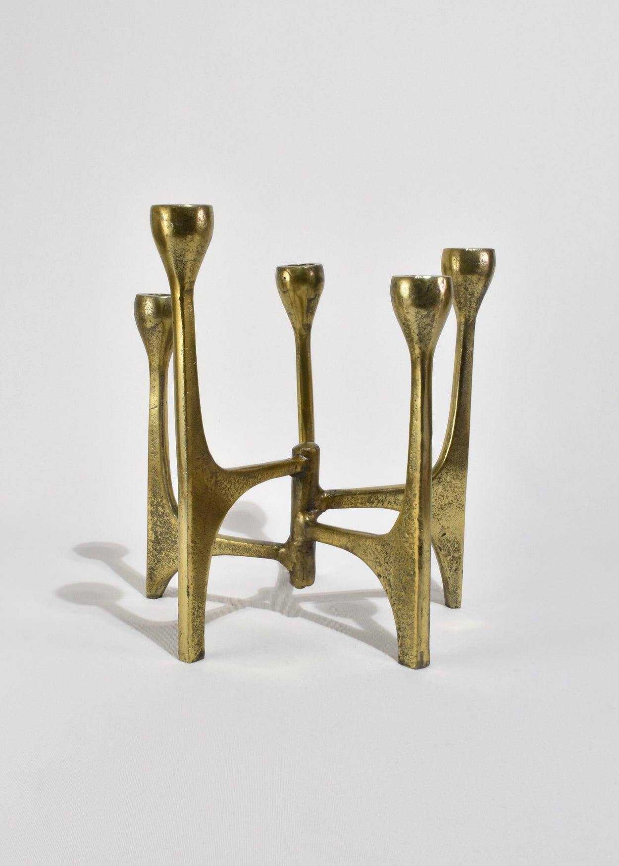 Sculptural Brass Candelabra